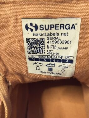 Superga Orange Canvas Sneakers